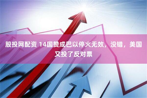 股投网配资 14国赞成巴以停火无效，没错，美国又投了反对票